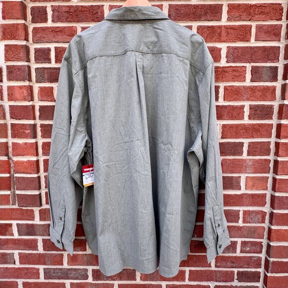 Wrangler Shirt Mens Size 4XL Oliver Heather Green Long Sleeve Western Ranch Work - Picture 3 of 10